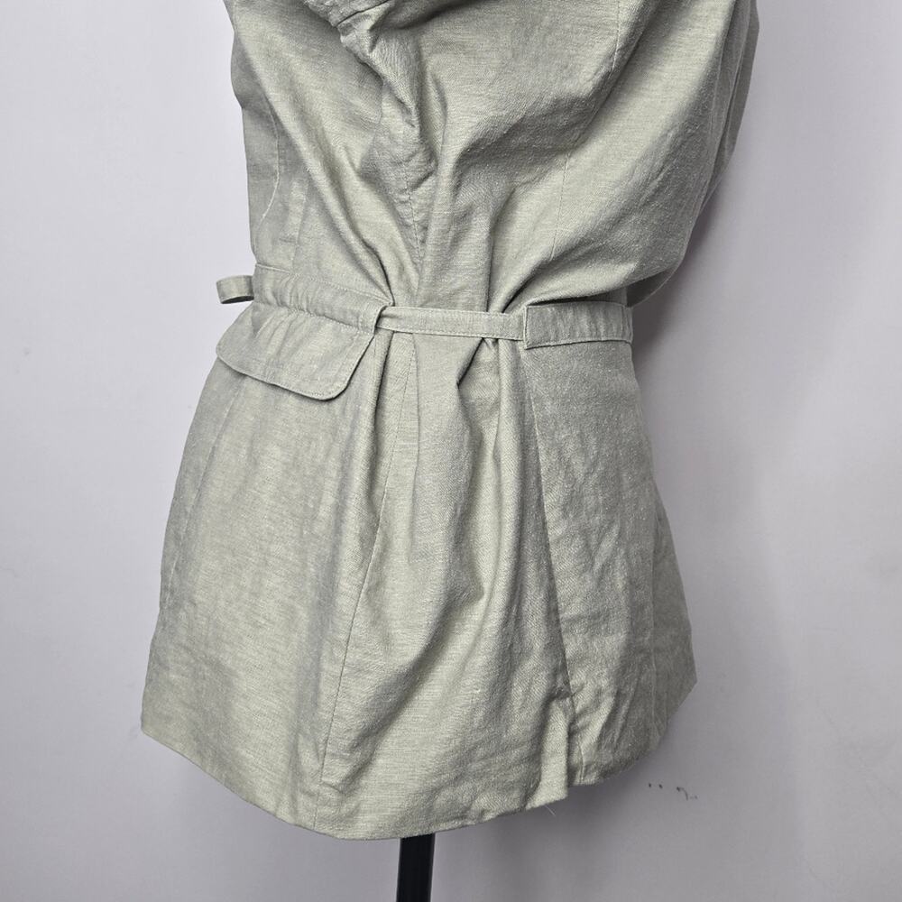 George Stretch Women's Khaki 2-Button Blazer With Tie at Waist Size 12 - Picture 6 of 14